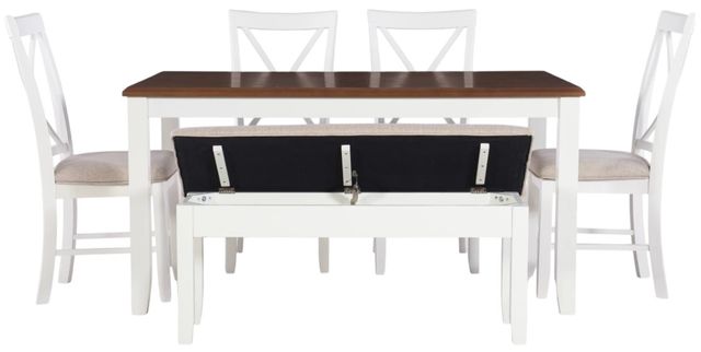 Powell® Jane 6-Piece Honey Brown/Vanilla White Dining Set-1