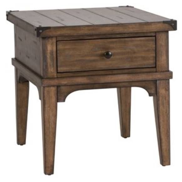 Liberty Furniture Aspen Skies Weathered Brown End Table-0