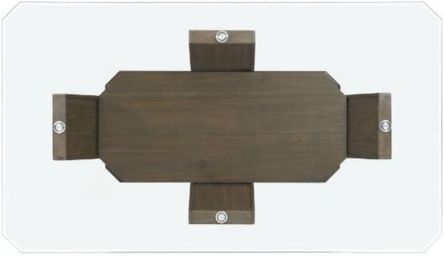 Elements International Dapper 5-Piece Cream/Walnut Counter Dining Set-3