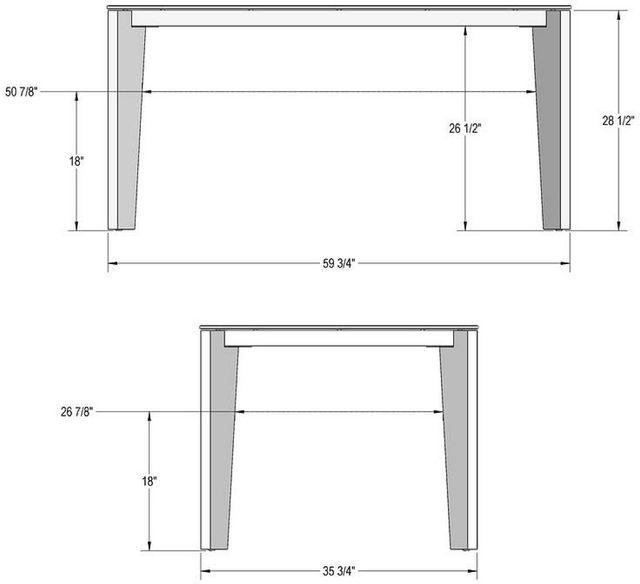 Amisco Customizable Fabiola 60" Rectangular Dining Table with 0.5" Starstone on Glass Top-2