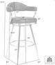 Armen Living Justin Gold/Taupe Swivel Bar Stool-2