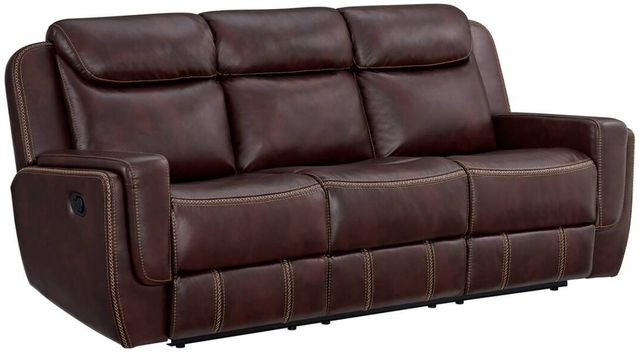 Elements International Panther Neono Brown Manual Reclining Sofa-0