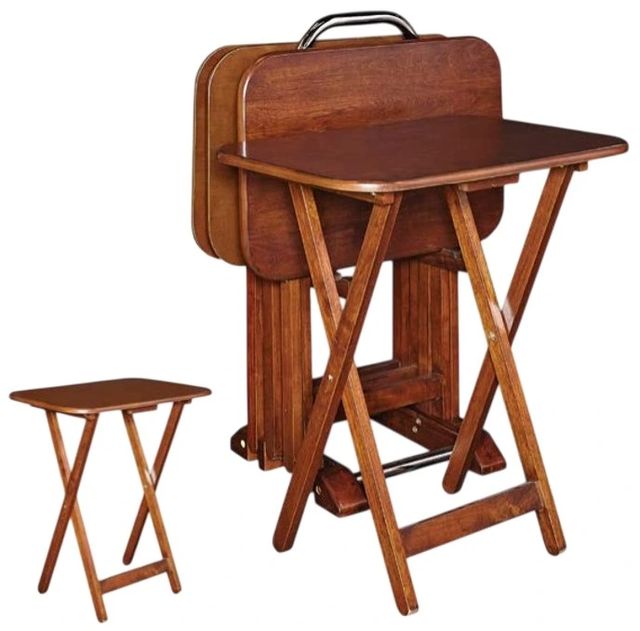 Powell® Delta 5-Piece Dark Cherry Tray Table Set-0