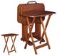Powell® Delta 5-Piece Dark Cherry Tray Table Set-0