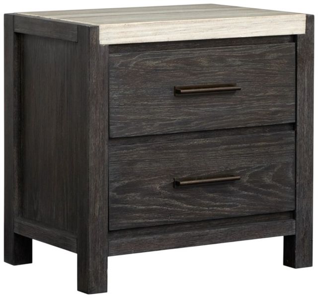 Magnussen Home® Plum Creek Ravenwood Black Nightstand with Marble Top-0