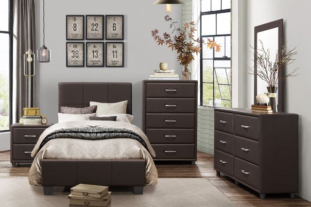Homelegance® Lorenzi Dark Brown Twin Platform Bed-1