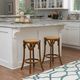 Linon Hyde Walnut Rattan Seat Counter Stool-1