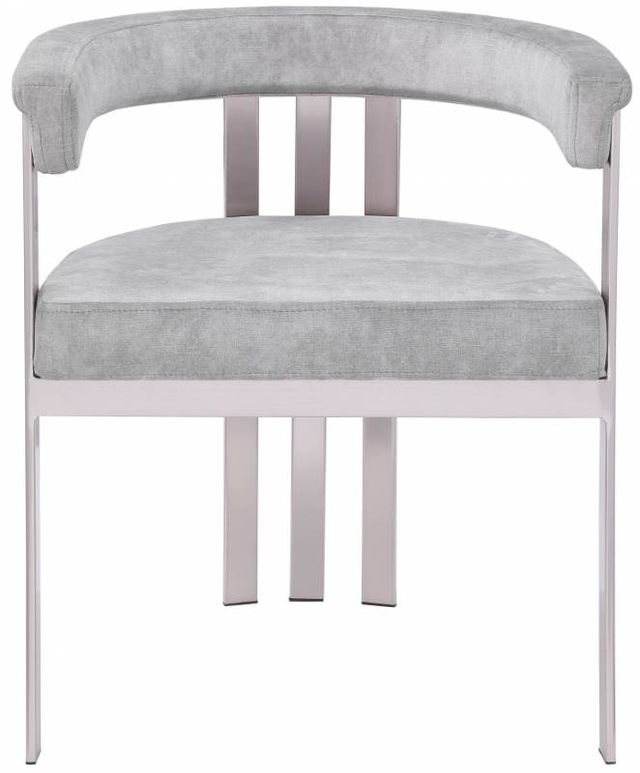 Meridian Furniture Marcello Gray/Brushed Chrome Velvet Dining Chair-1