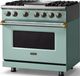 Viking® 5 Series 36" Splash Pro Style Dual Fuel (LP) Range with Brushed Brass Trim-3
