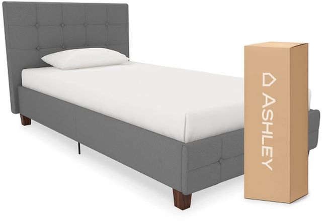 Signature Design by Ashley® Rose 2-Piece Gray Twin Youth Upholstered Bed with Mattress-0
