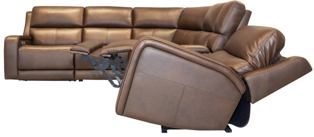 Flexsteel® Oasis Truffle Leather Power Sectional with Custom Layout Options-2