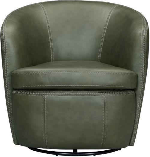 Parker House® Barolo Lyric Sage Leather Swivel Chair-4