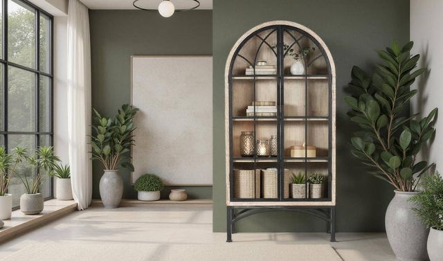 Nest Home Collections Victoria White Washed Cabinet-1