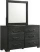 Elements International Allan Black Dresser and Mirror-0