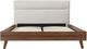 Mazin Furniture Fletcher Beige/Faux Walnut Queen Upholstered Platform Bed-3