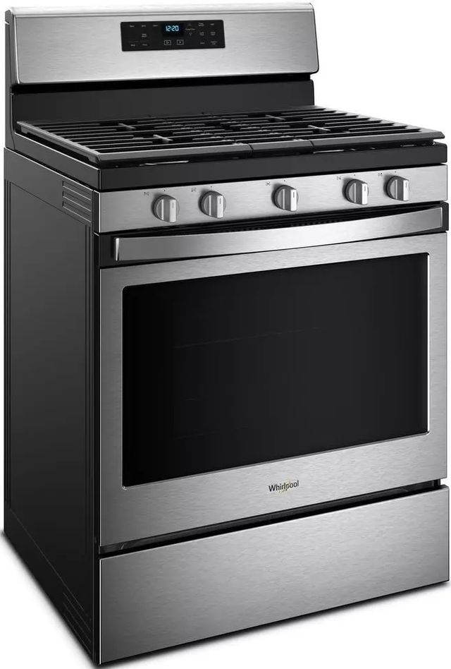 Whirlpool® 30" Free Standing Gas Range-Black-On Stainless-3
