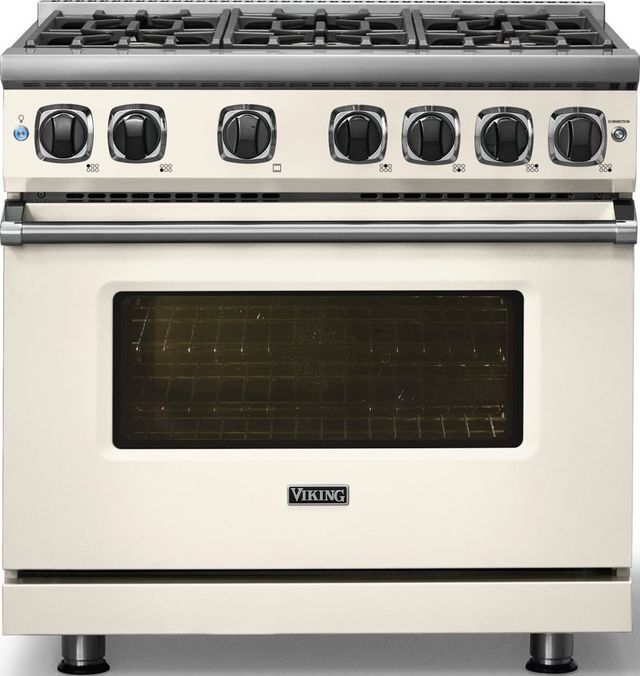 Viking® 7 Series 36" Pure White Pro Style Liquid Propane Gas Range-2