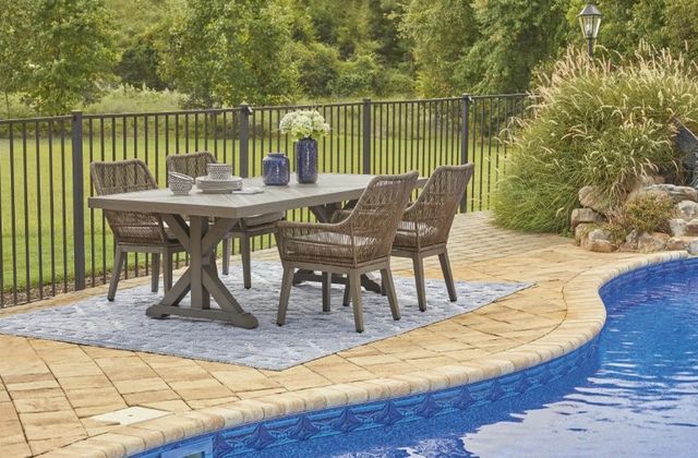 Signature Design by Ashley® Beach Front Beige Outdoor Dining Table-4