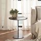 Renwil® Argos Walnut Side Table with Matte Black Base-1