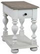 Riverside Furniture Jameson Pale Taupe Top Chairside Table with Antique White Base-0