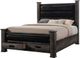Elements International Nathan Gray Oak King Storage Post Bed-0