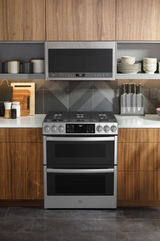 GE Profile™ 30" Fingerprint Resistant Stainless Steel Smart Slide In Gas Convection Range-6