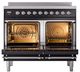 Ilve® Nostalgie II Noblesse 40'' Glossy Black Pro Style Induction Range with Chrome Trim-2