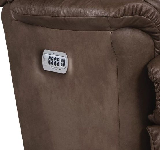 La-Z-Boy® Reed Walnut Leather Power Rocking Recliner with Headrest-2