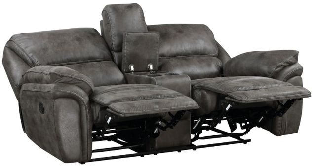 Homelegance® Proctor Gray Double Reclining Loveseat-3