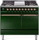 Ilve® Nostalgie II Series 40" Emerald Green Pro Style Dual Fuel Range-0