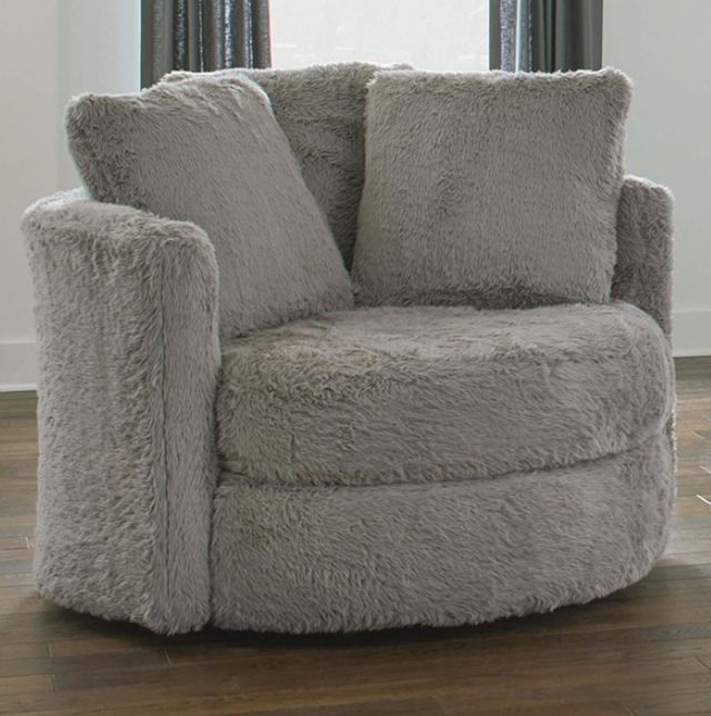 Furniture of America® Cochrane Gray Swivel Accent Chair-1