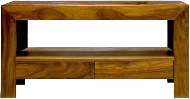 Jaipur Furniture Cube Sheesham Wood Brown Small Plazma with Drawer-0