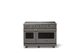 Viking® 5 Series 48" Damascus Gray Pro Style Induction Range with Brushed Brass Trim-0