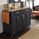 homestyles® Storage Plus Black Kitchen Cart-5