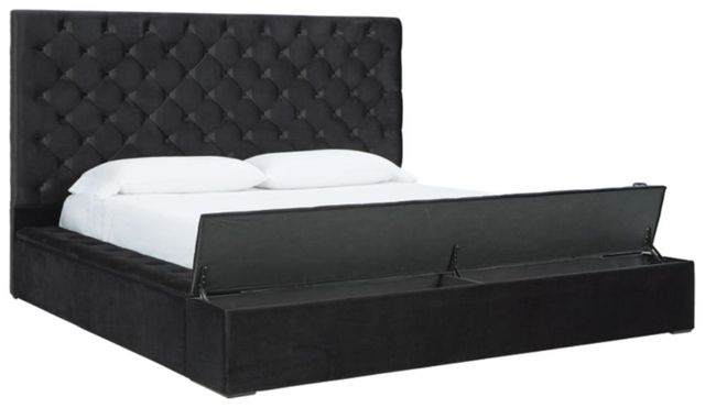 Signature Design by Ashley® Lindenfield Black California King Upholstered Storage Bed-2