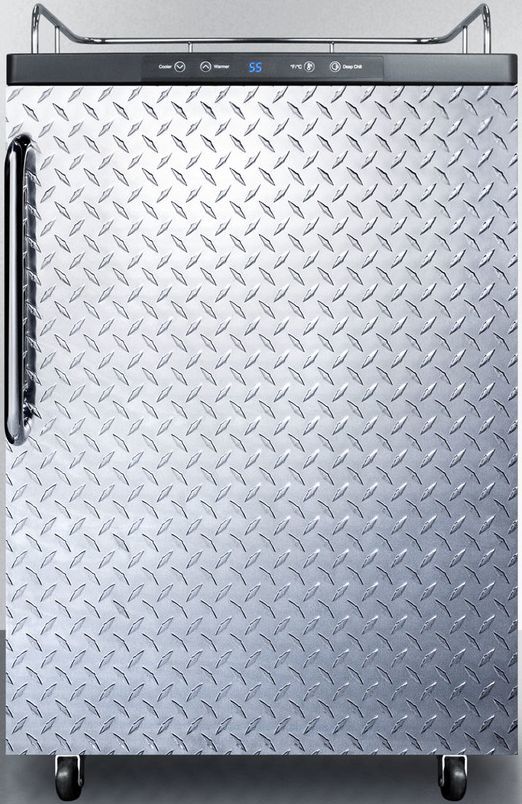Summit® 5.6 Cu. Ft. Diamond Plate Beer Cooler/Kegerator-0