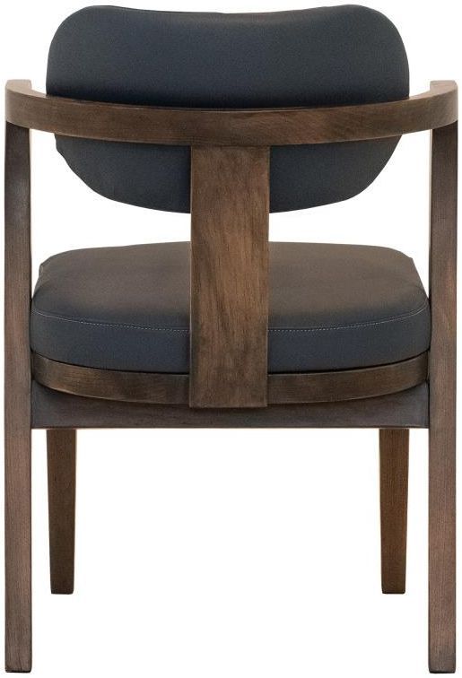 International Furniture Direct Zaphiro Blue/Brown Leather Dining Arm Chair-4