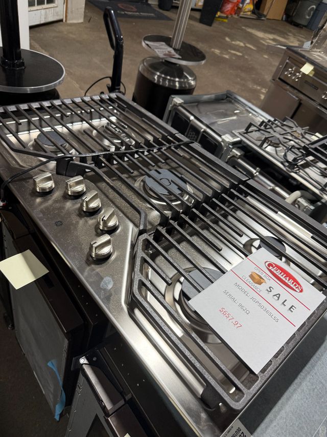 GE® 36" Stainless Steel Built-In 5-Burners Gas Cooktop-0