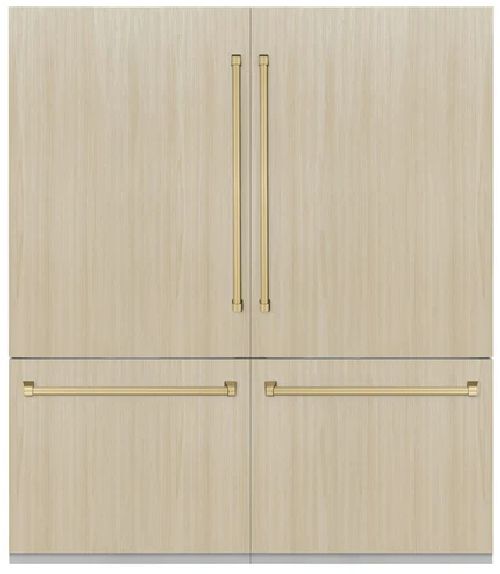 ZLINE Autograph Edition 72" 39.6 Cu. Ft. Panel Ready Built-In French Door Refrigerator with Graphite Gray Interior and Champagne Bronze Accents-0