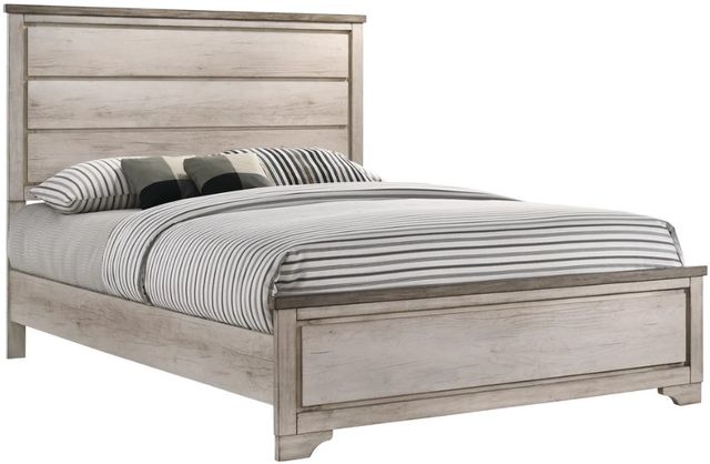 Crown Mark Patterson White Queen Panel Bed-0