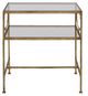 Uttermost® Genell Glass Top Side Table with Antique Gold Frame-2