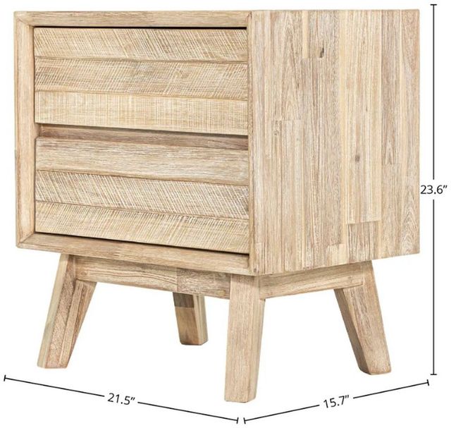 LH Home Gia Light Driftwood 1-Drawer Nightstand -1