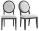 Elements International Versailles Contemporary Black/White Round Back Dining Side Chair-2