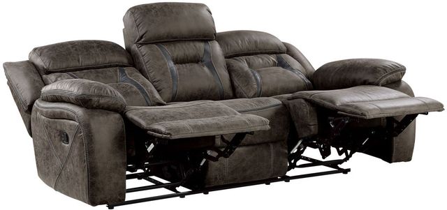 Homelegance® Madrona Dark Brown Double Manual Reclining Sofa-3
