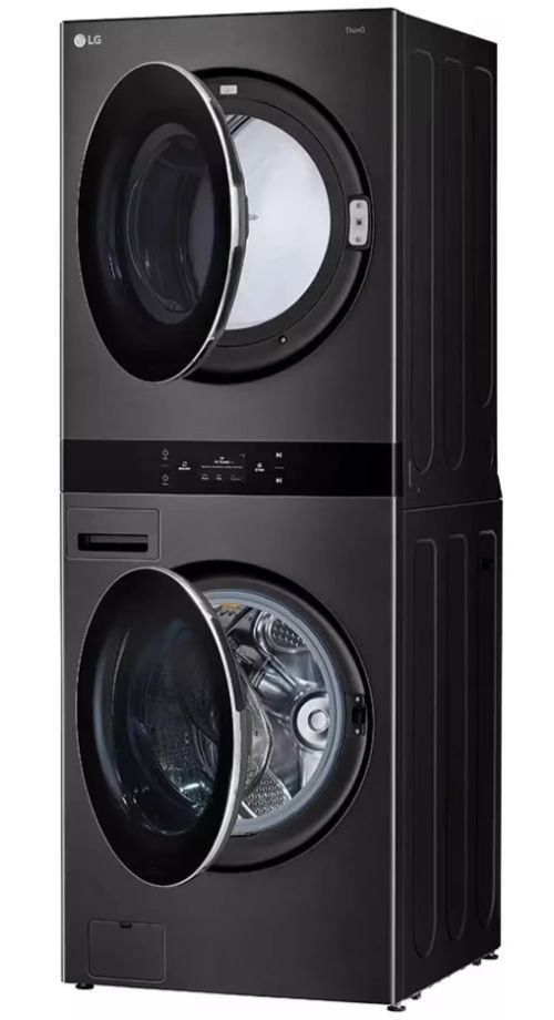 LG Black Steel Electric Laundry Center, 5 Cu. Ft. Washer and 7.4 Cu. Ft. Dryer Set-2