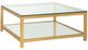 Artistica Home® Metal Designs Per Se Glass Top Square Cocktail Table with Gold Leaf Base-0