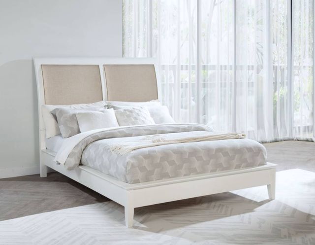 Coaster® Bexhill White Queen Upholstered Panel Bed-2