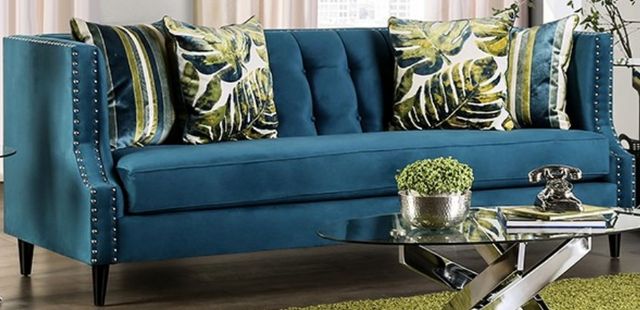Furniture of America® Azuletti Dark Teal Sofa