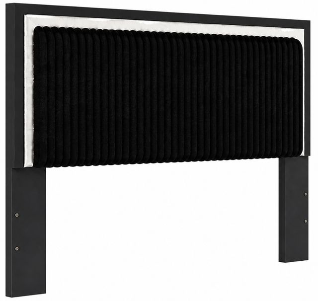 Signature Design by Ashley® Zuraleus Black Upholstered Queen Panel Headboard-0