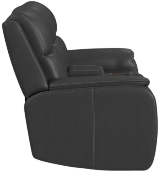 Flexsteel® Ziggy Iron Leather Power Reclining Loveseat with Console, Power Headrest and Lumbar-3